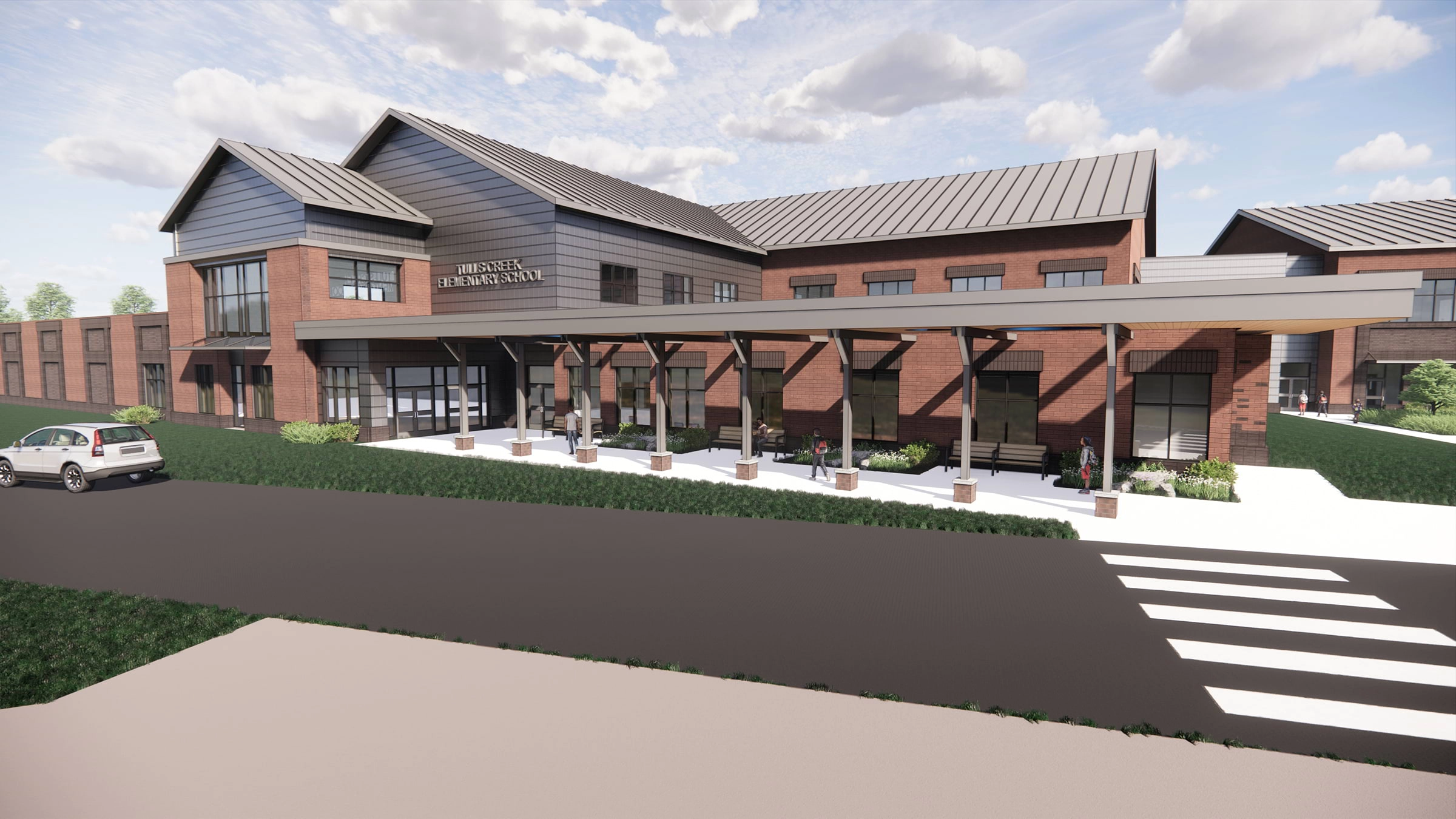 2207CurrituckCoSchoolsTullsCreekES-RenderingMainEntranceExterior