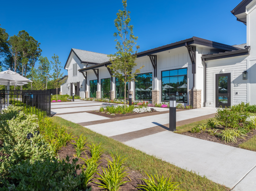 Outdoor garden area at Mallory Creek Clubhouse and Amenities Building.